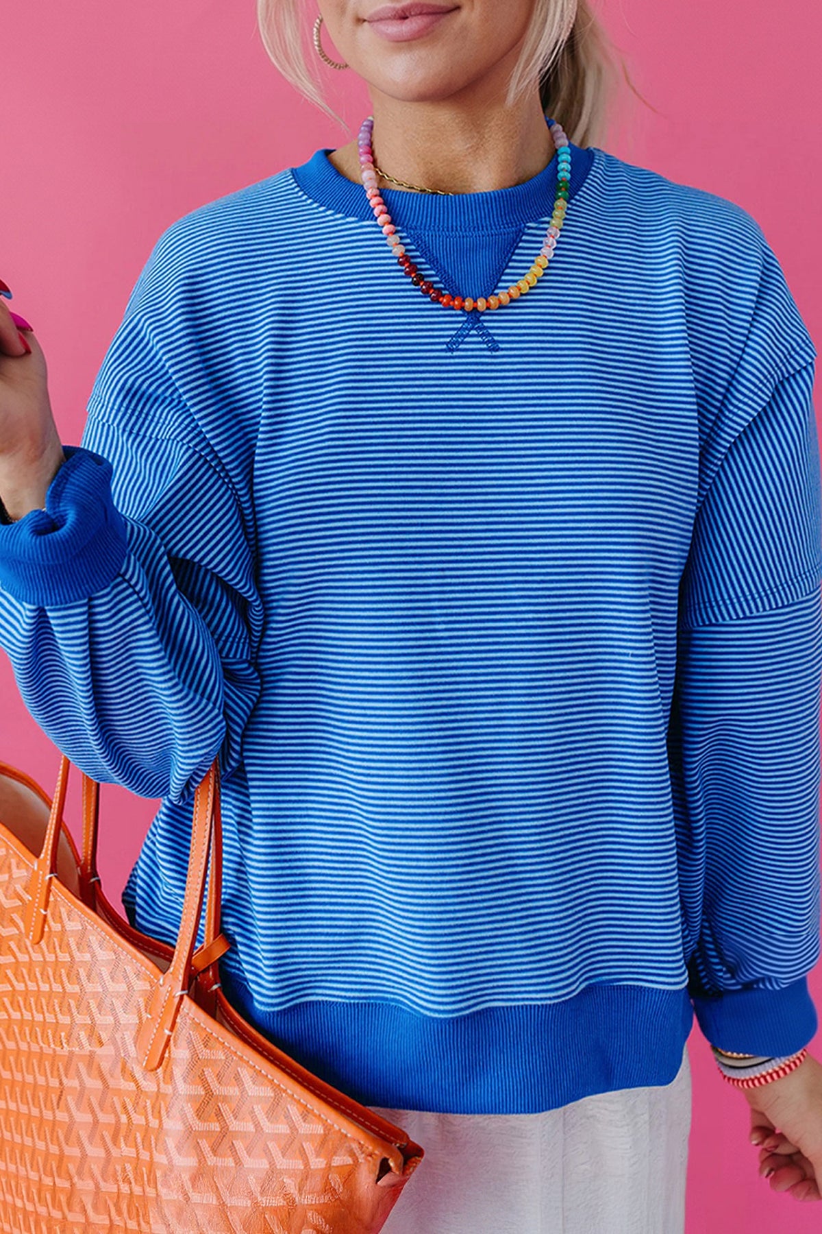 Wrap It In Blue Pullover