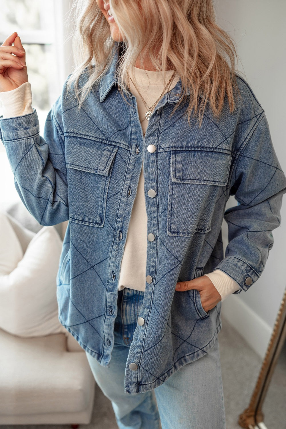 So Cozy Denim Shacket
