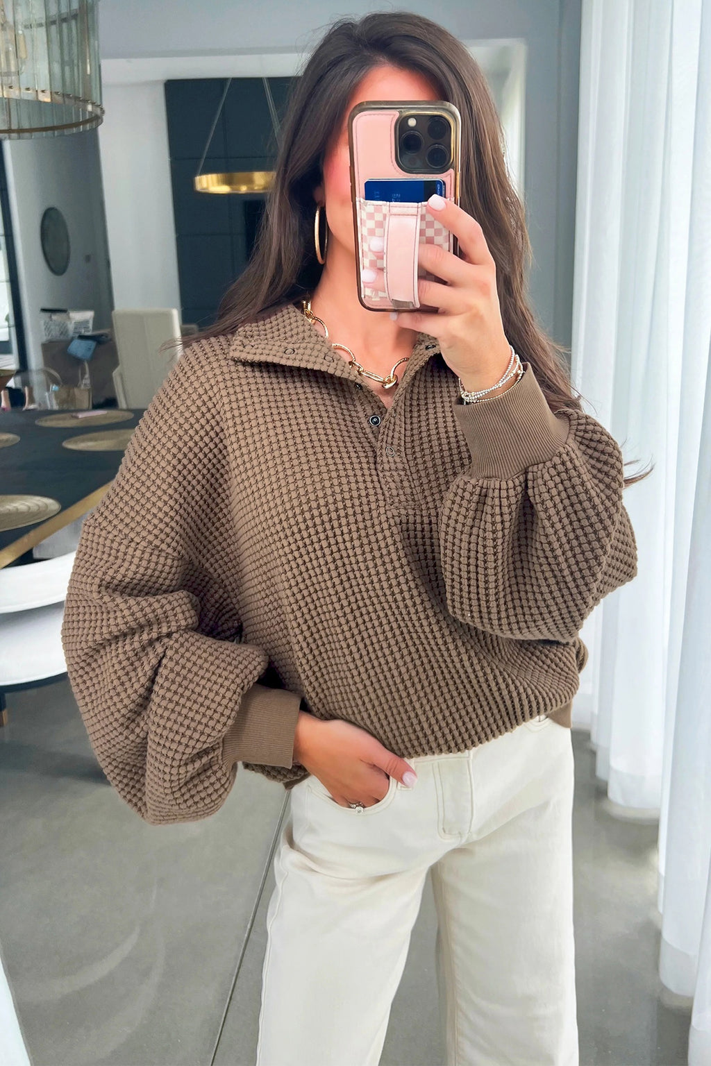 Giselle Waffle Pullover