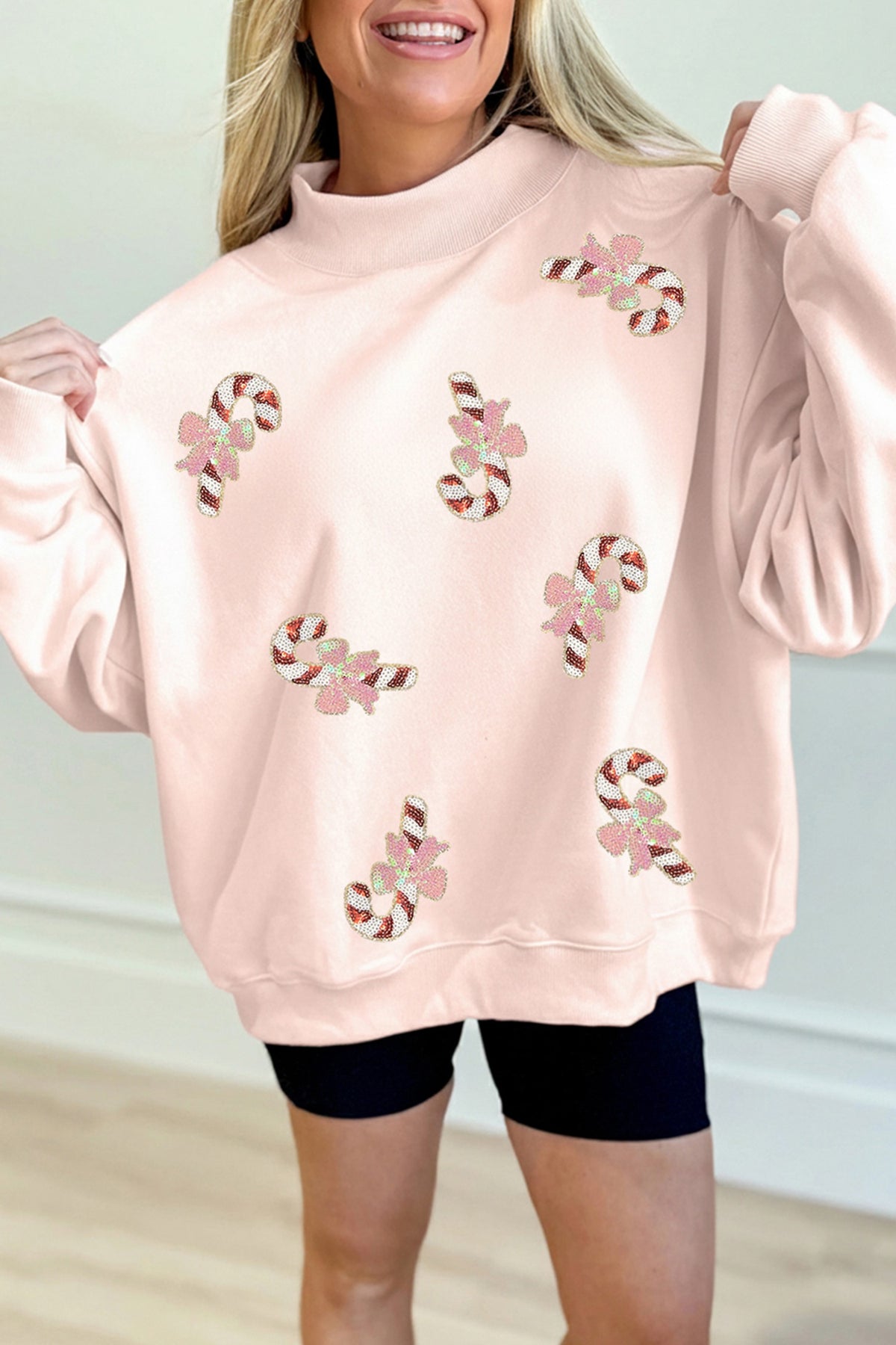 Candy Cane Lane Mock Neck