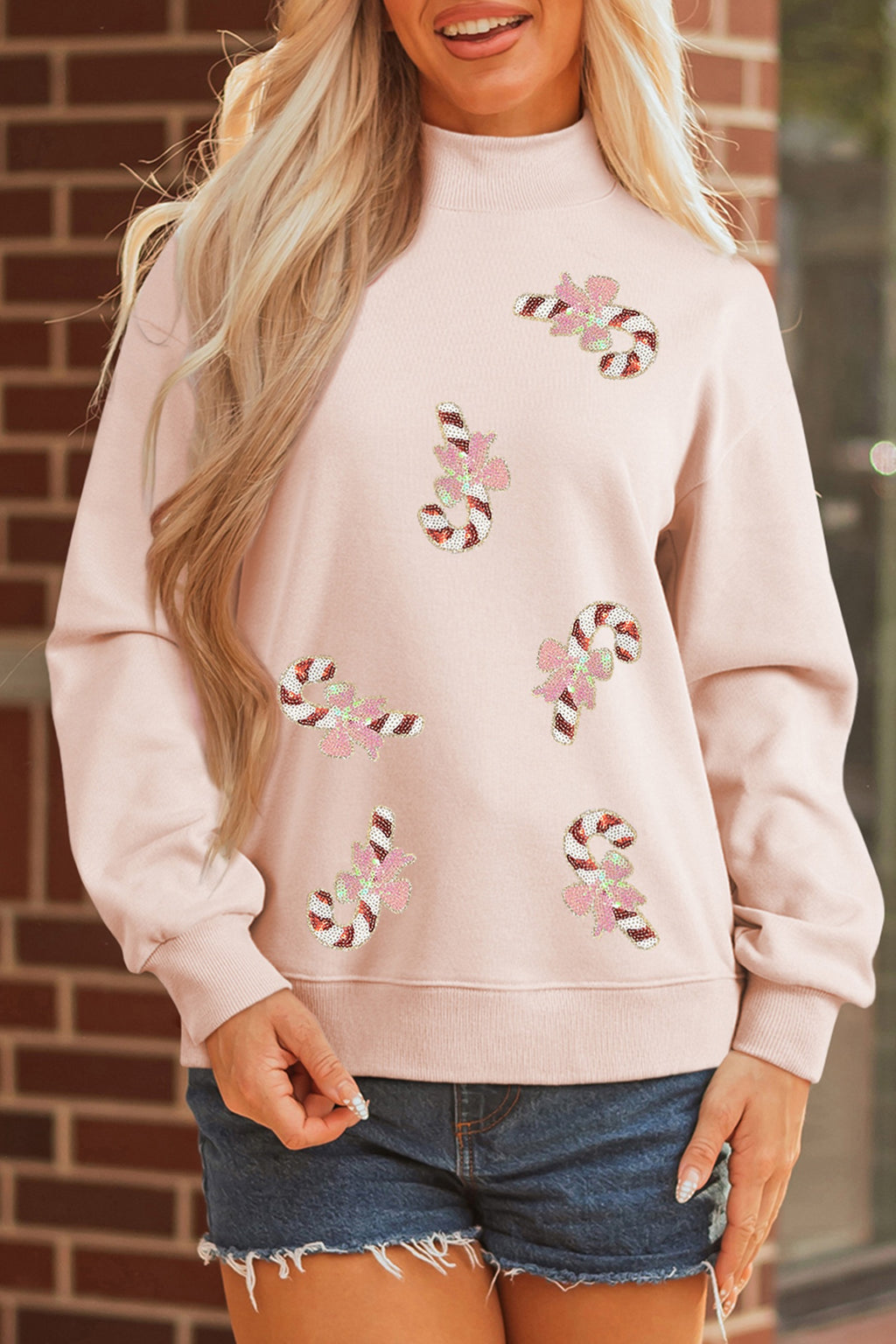 Candy Cane Lane Mock Neck