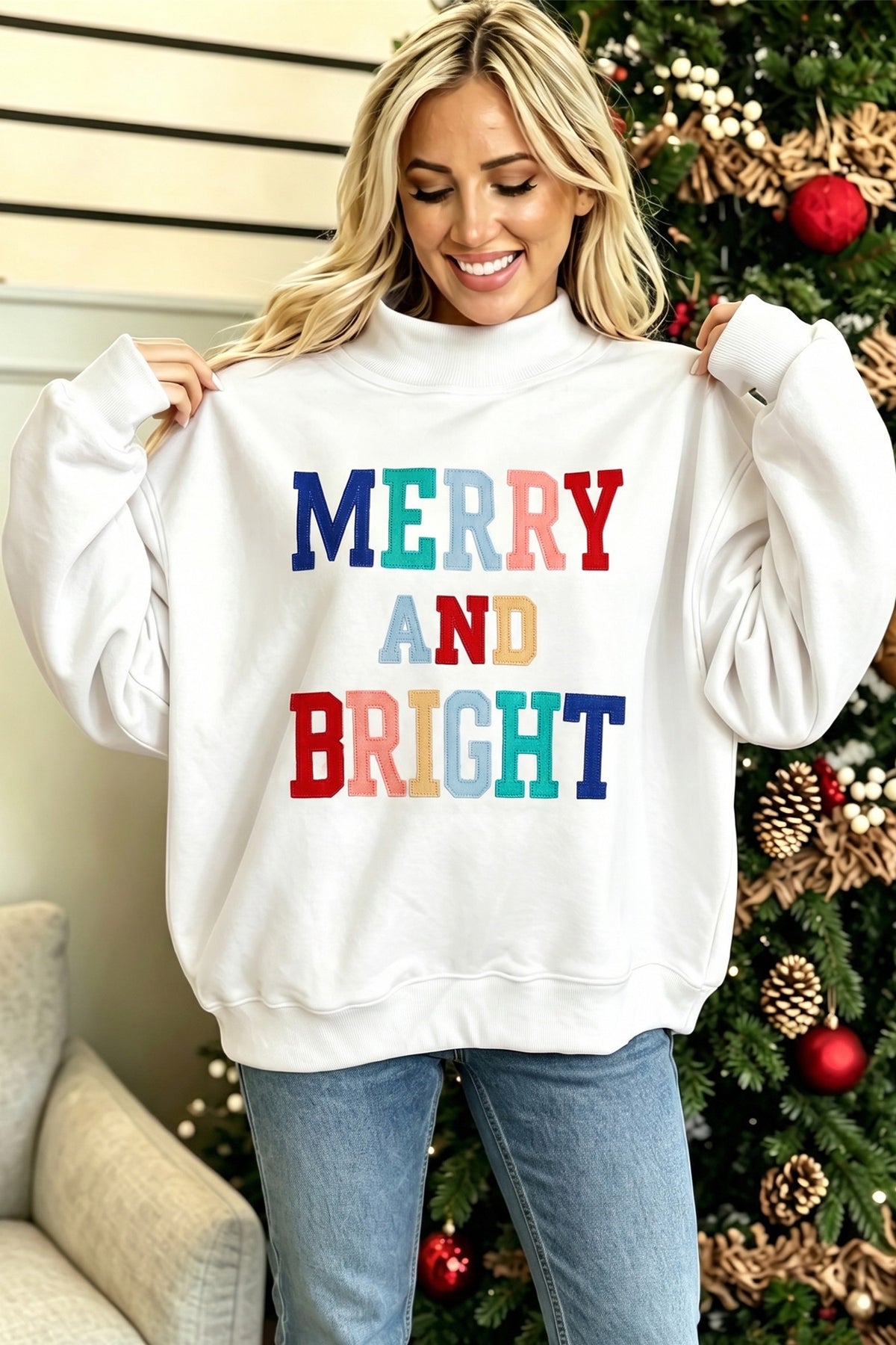 So Very Merry Mock Neck