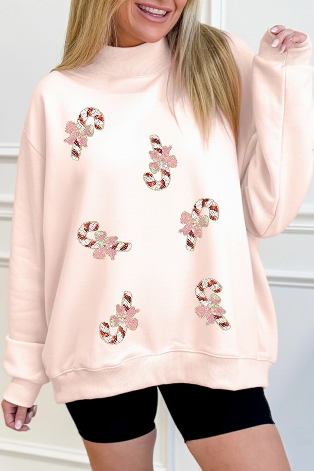 Candy Cane Lane Mock Neck