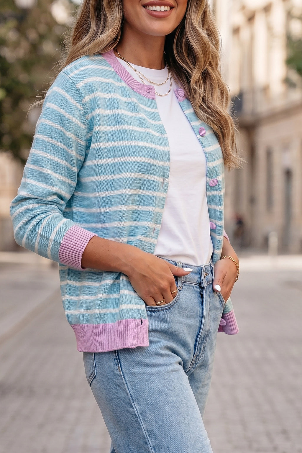 The CarolAnn Striped Cardi