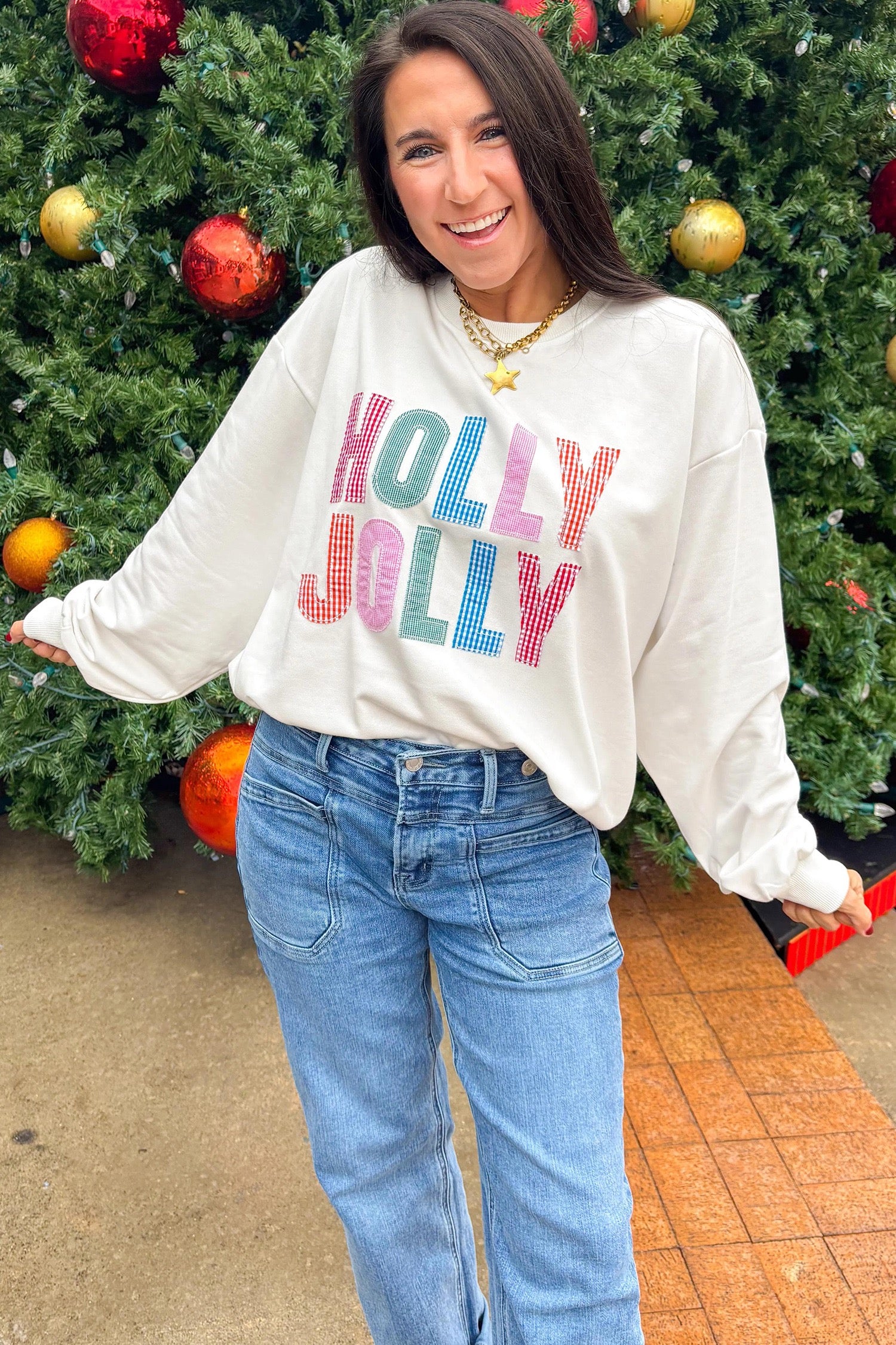 Holly Jolly Patchwork Sweatshirt