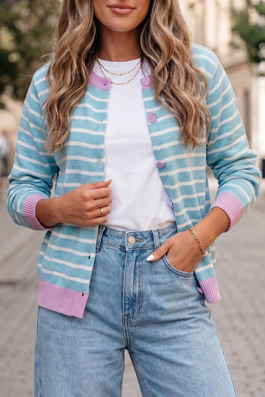 The CarolAnn Striped Cardi