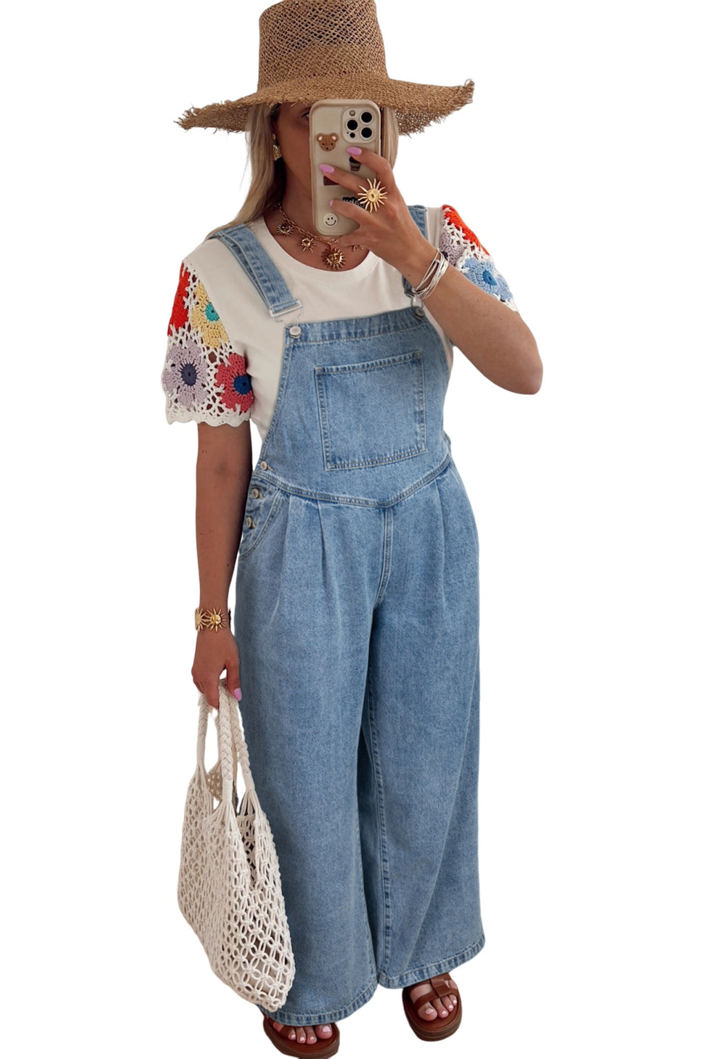Flower Market Wide Leg Overalls