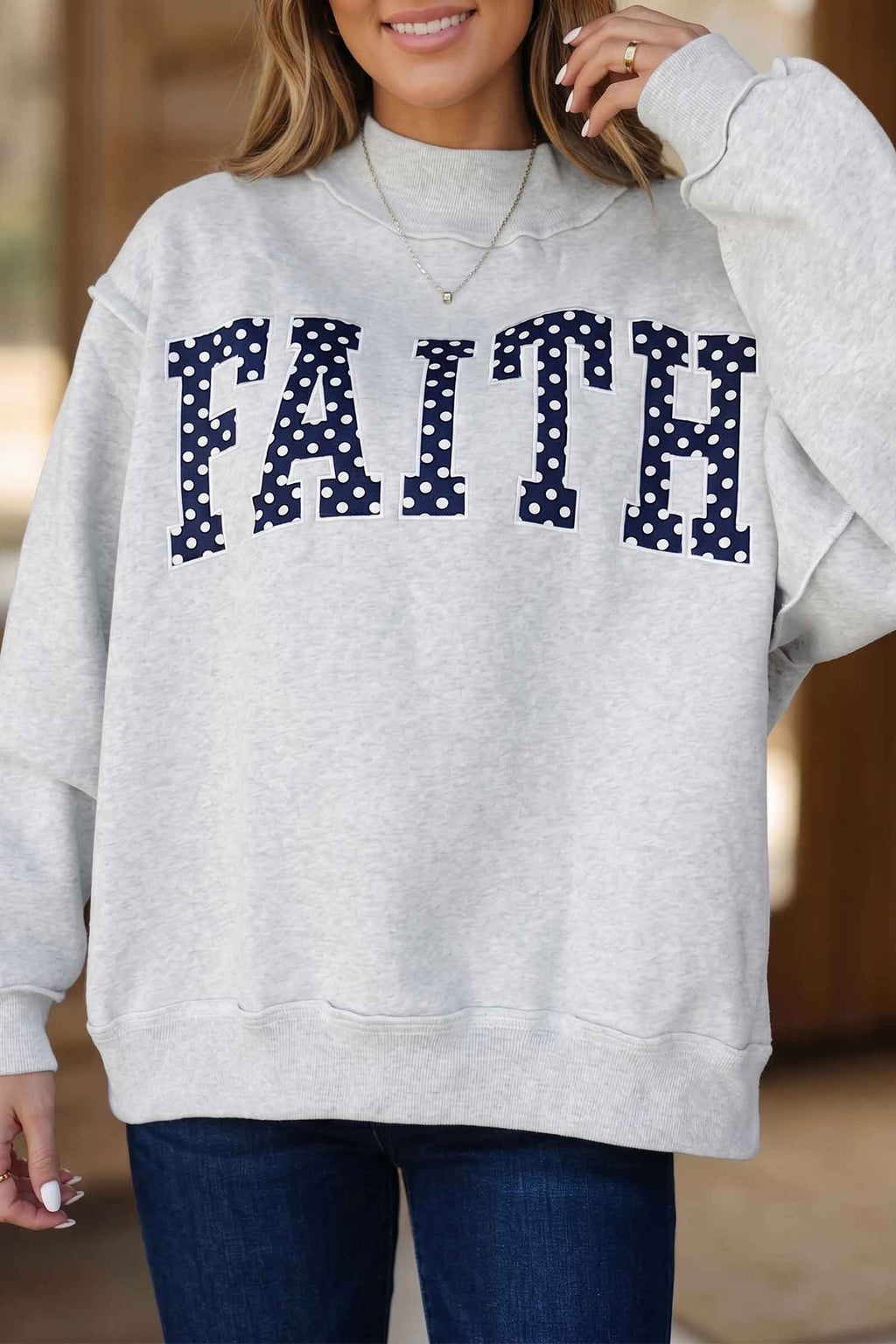 Walk by Faith Mock Neck