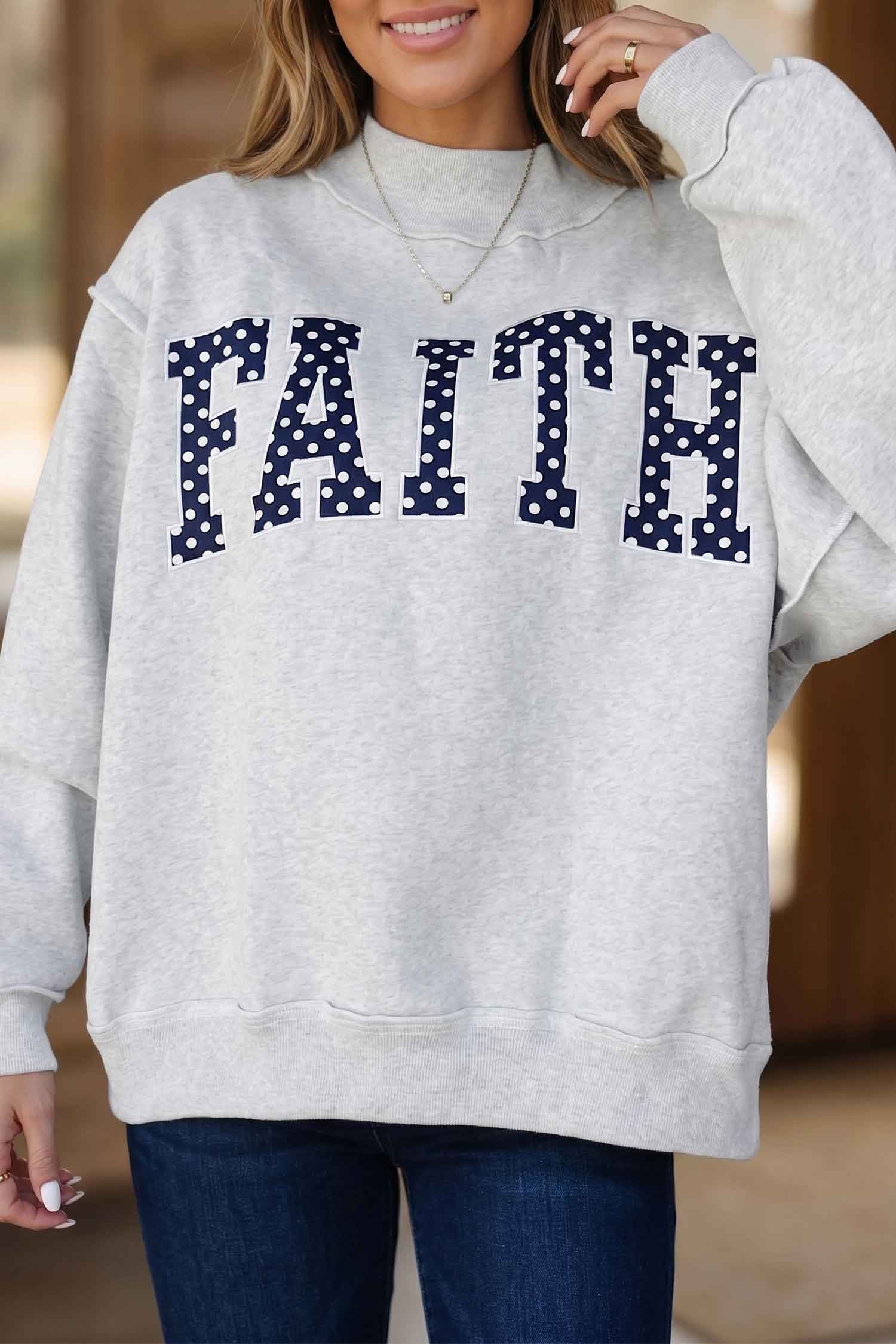 Walk by Faith Mock Neck