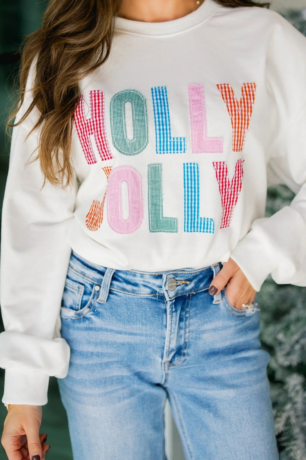 Holly Jolly Patchwork Sweatshirt