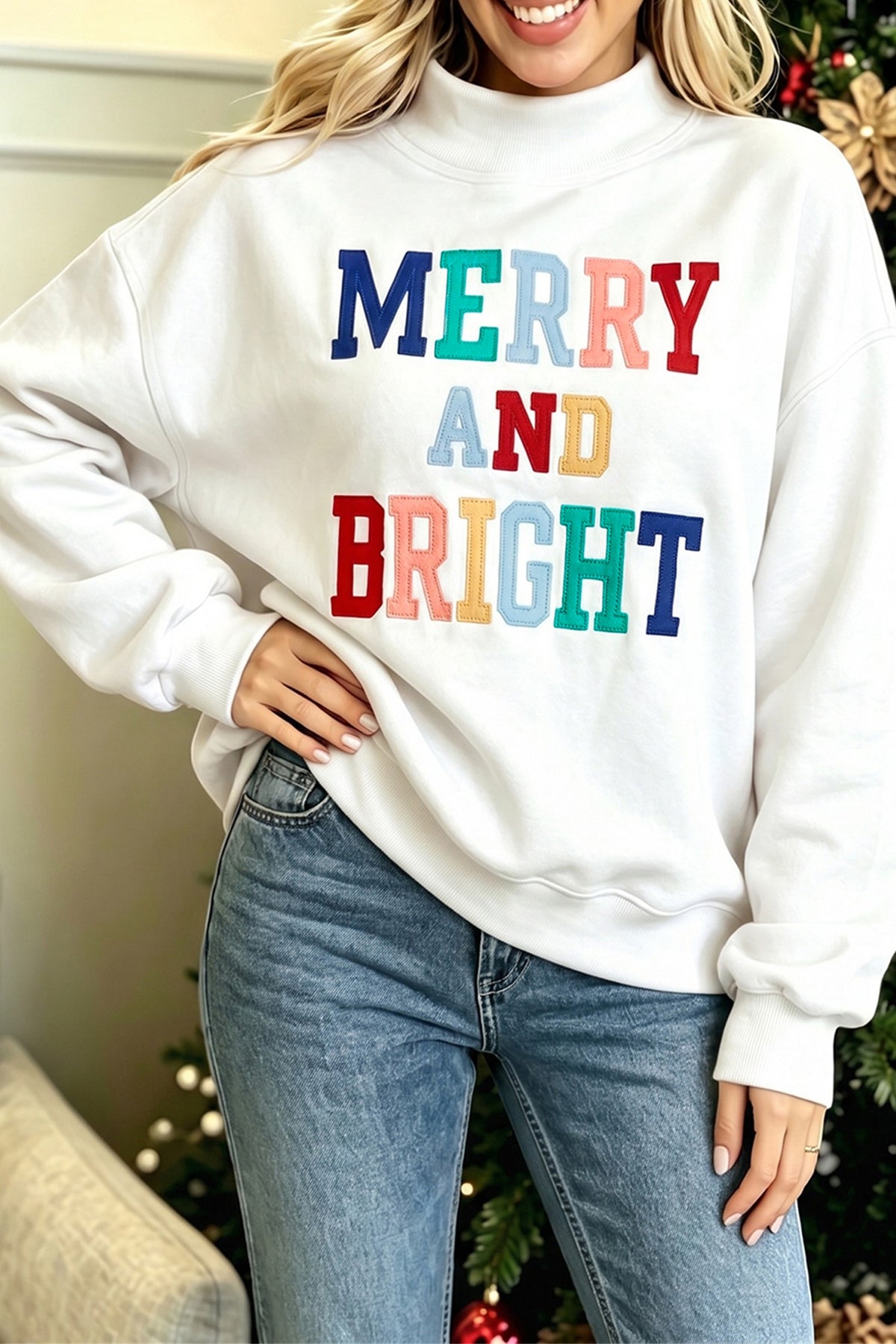 So Very Merry Mock Neck