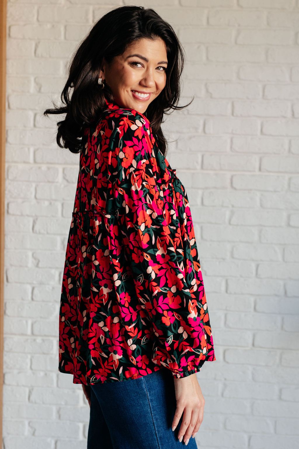 Franco Ruffle Detail Button Up