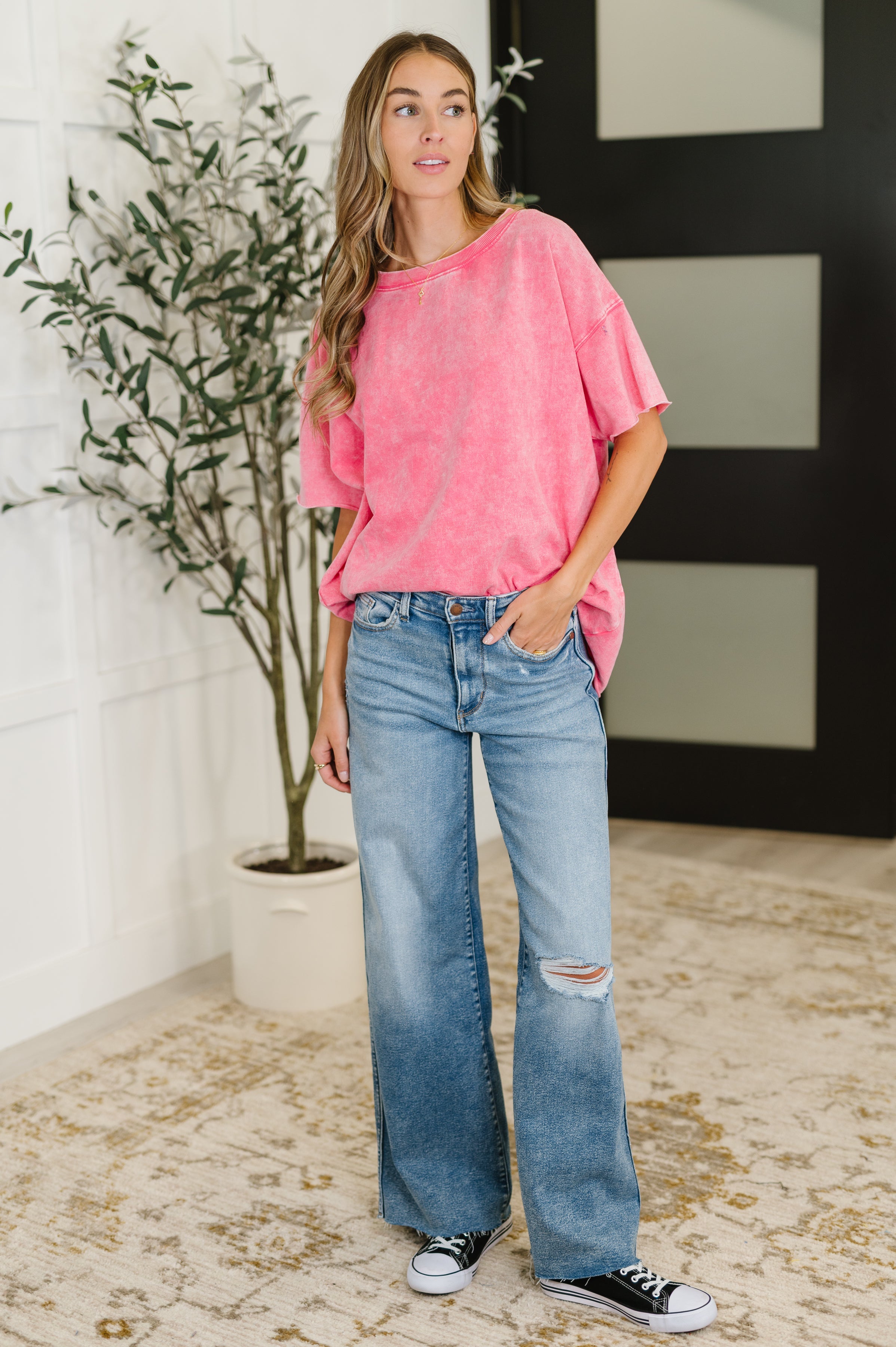 Just My Type Mineral Wash Relaxed Top